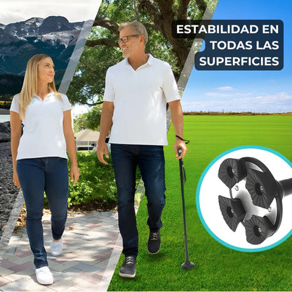 Bastón Plegable con Linterna LED – Ajustable, Ergonómico, y Ligero