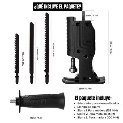 SawMaster™ Adaptador de Sierra para Taladro + 3 Hojas Alemanas de Regalo 🎁