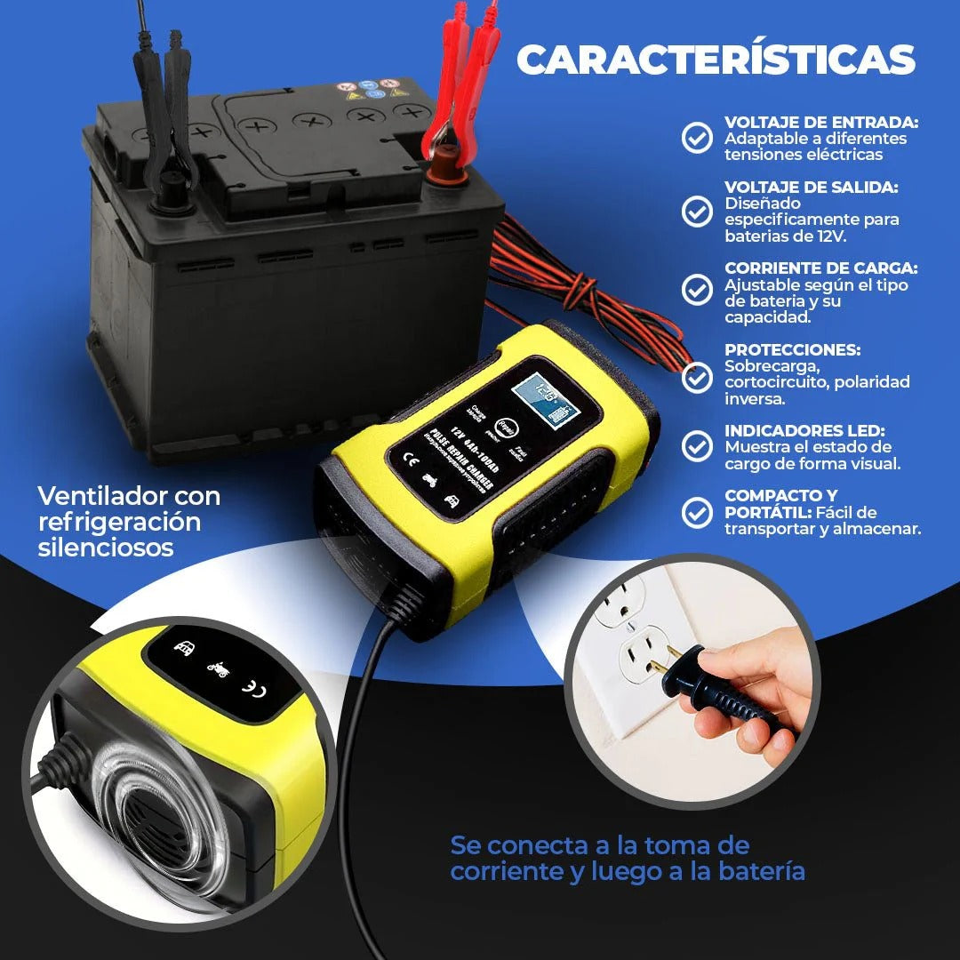 AUTOSAFE Cargador Batería de Auto Inteligente