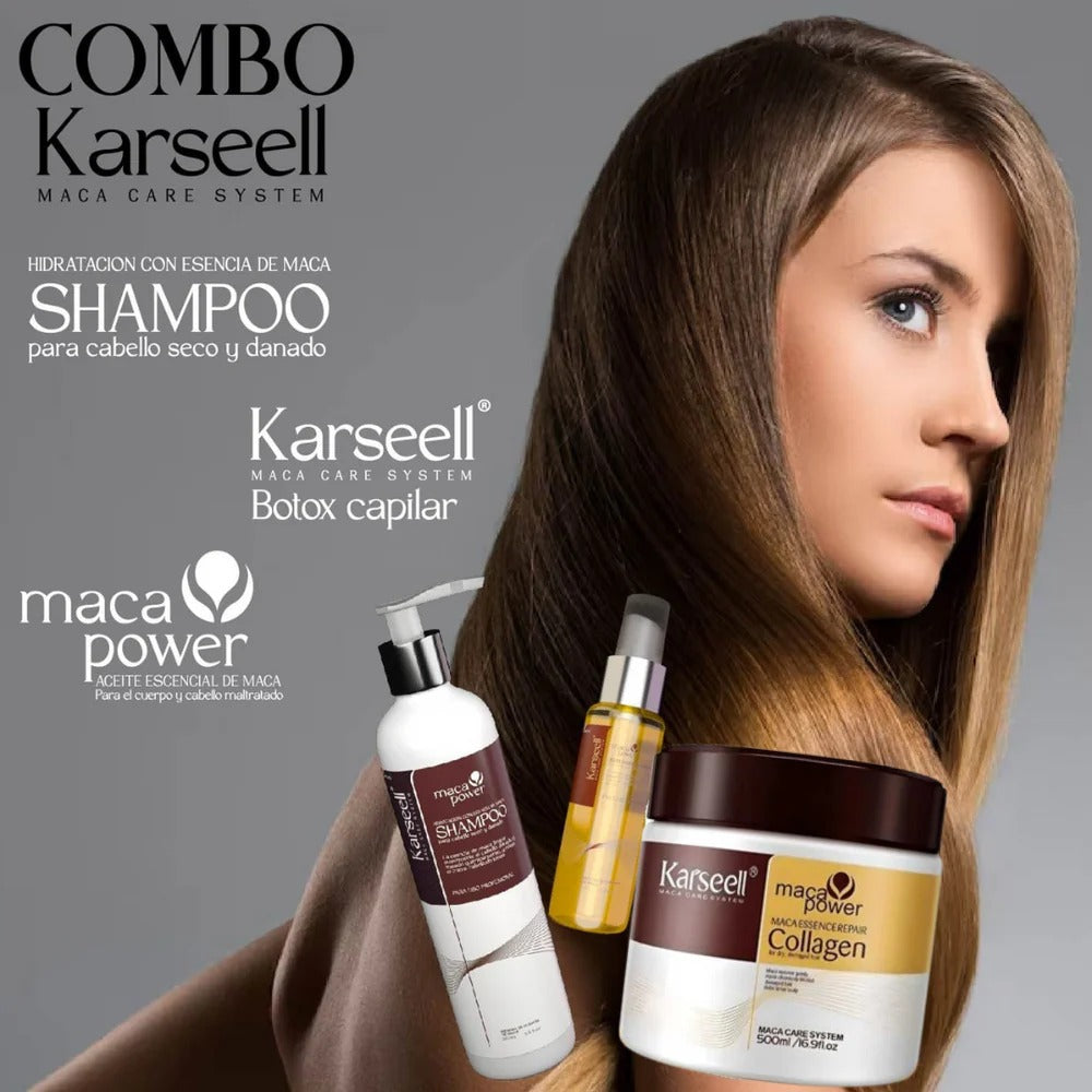 Pack Cuidado Capilar KARSEELL - Shampoo + Crema Capilar + Aceite de Argan